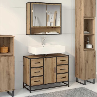 vidaXL Σετ Επίπλων Μπάνιου 2 τεμ. Artisan Oak 80x33x60 εκ