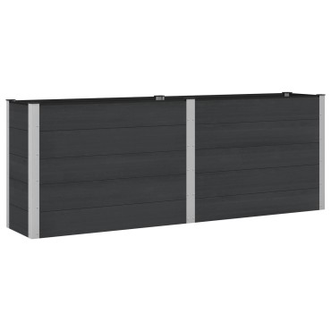 vidaXL Υπερυψωμένη Ζαρντινιέρα Μαύρο 250 x 50 x 91 εκ