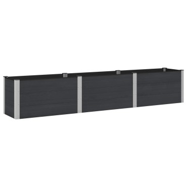 vidaXL Υπερυψωμένη Ζαρντινιέρα Μαύρο 300 x 50 x 54 cm