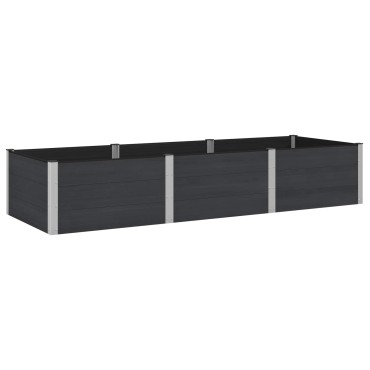 vidaXL Υπερυψωμένη Ζαρντινιέρα Μαύρο 300 x 100 x 54 cm