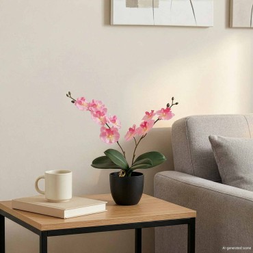 vidaXL Τεχνητό Φυτό Ορχιδέας Ροζ 36 x 10 x 30 εκ. Ύφασμα, PE και PEVA