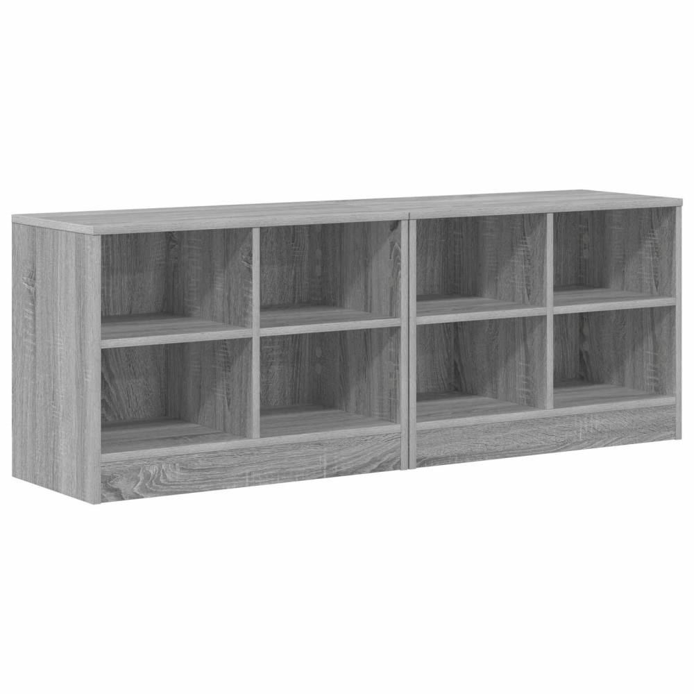 vidaXL Ντουλάπι κρεβατιού με ράφι 2 τεμ. Γκρι Sonoma 66x33x48cm