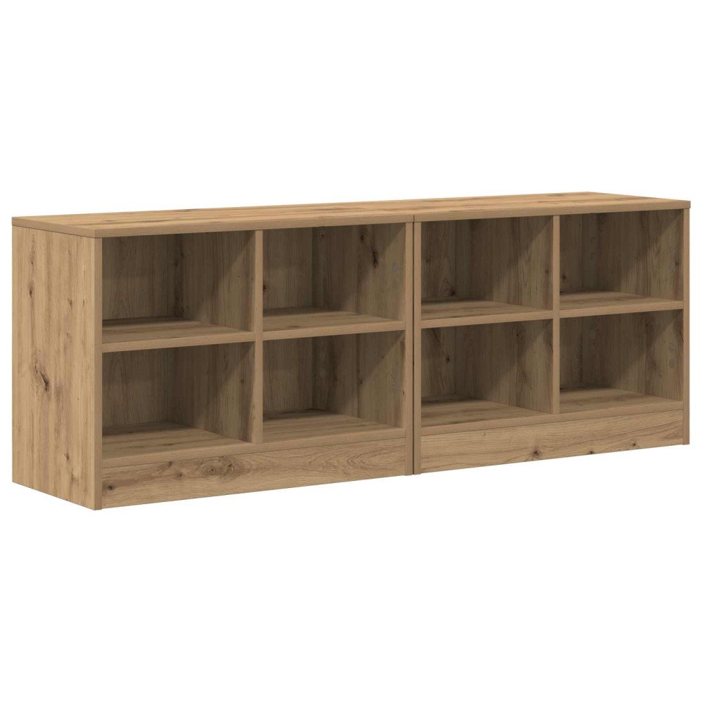 vidaXL Ντουλάπι κρεβατιού με ράφι 2 τεμ. Artisan Δρυς 66x33x48cm
