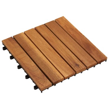 vidaXL Πλάκα Κατασκευής 30 τμχ. Καφέ 30 x 30 cm Ξύλο Ακακίας