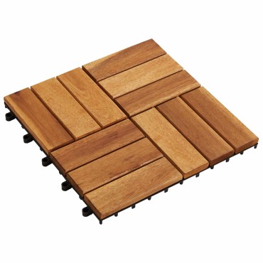 vidaXL Πλάκα Κατασκευής 30 τμχ. Καφέ 30 x 30 cm Ξύλο Ακακίας