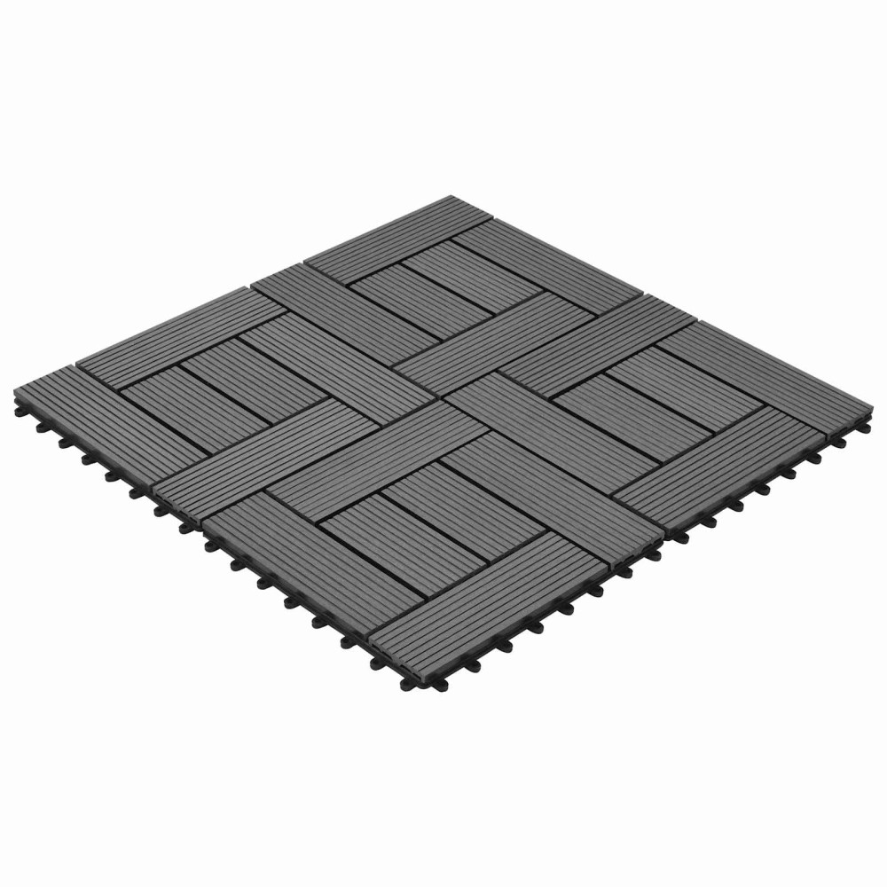 vidaXL Πλάκα Κατασκευής 22 τμχ. Γκρι 30 x 30 cm WPC