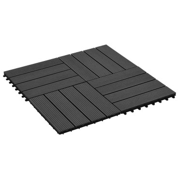 vidaXL Πλάκα Κατασκευής 22 τμχ. Μαύρο 30 x 30 cm WPC
