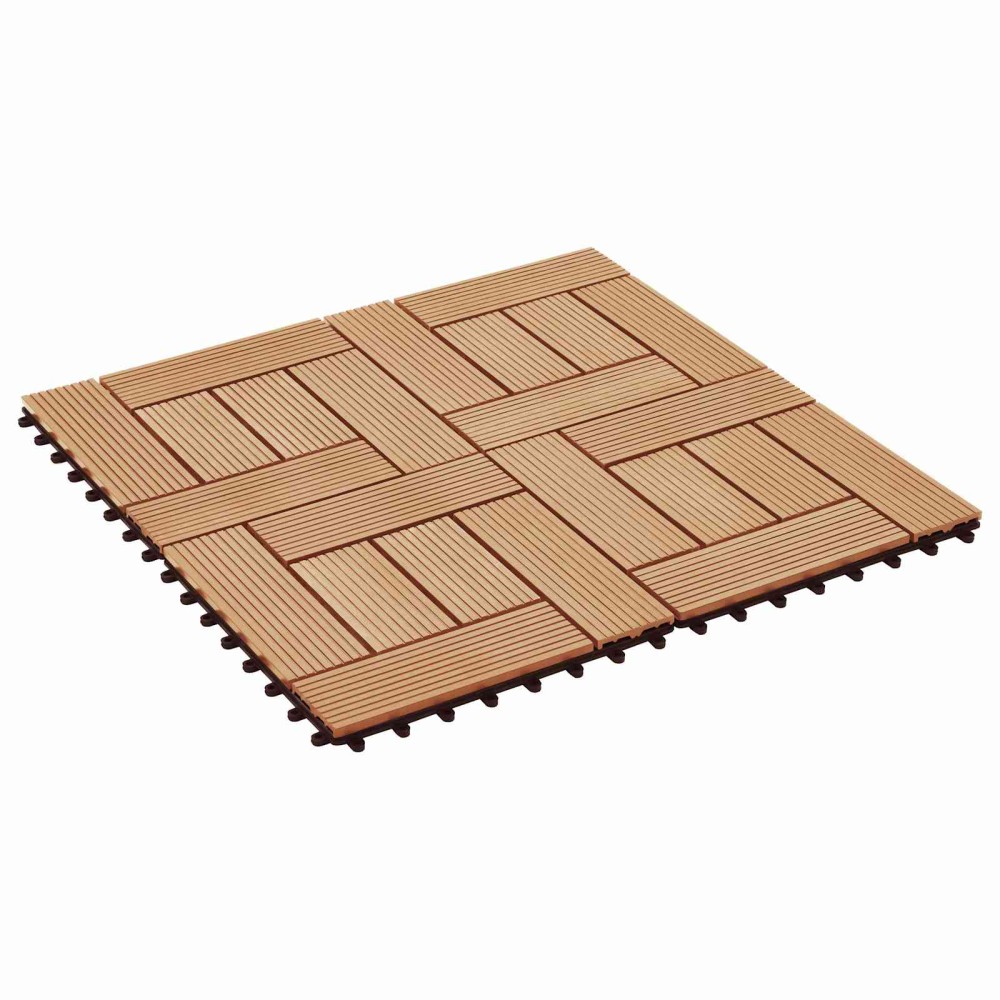vidaXL Πλάκα Κατασκευής 22 τμχ. Ξύλο teak 30 x 30 cm WPC