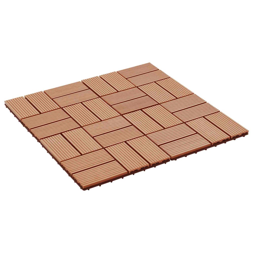 vidaXL Πλάκα Κατασκευής 22 τμχ. Ξύλο teak 30 x 30 cm WPC