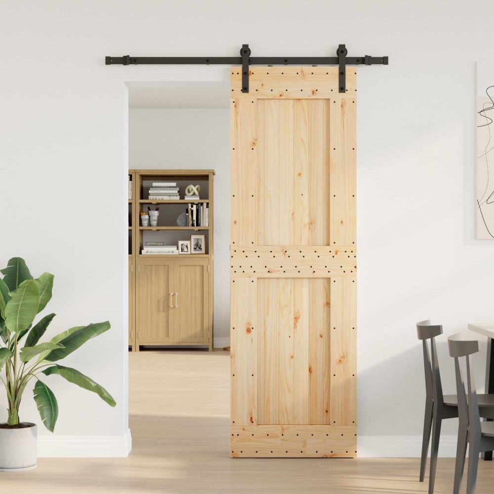 vidaXL Συρόμενη Πόρτα NARVIK 70 x 210 εκ (152,5 εκ) Φυσικό και Μαύρο
