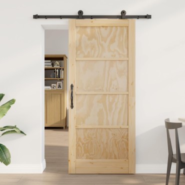 vidaXL Συρόμενη Πόρτα ORKDAL Φυσικό 86 x 198,5 cm Μασίφ Ξύλο Πεύκου