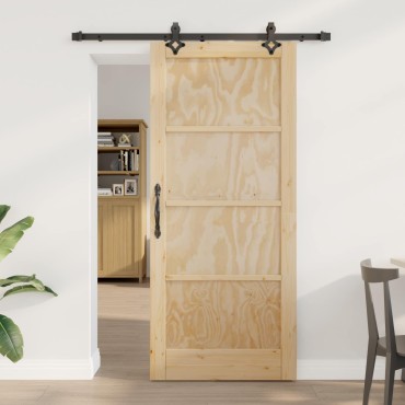 vidaXL Συρόμενη Πόρτα ORKDAL Φυσικό 86 x 198,5 cm Μασίφ Ξύλο Πεύκου