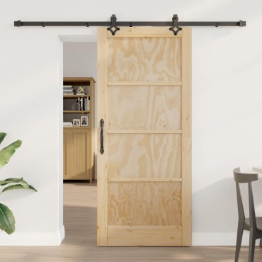 vidaXL Συρόμενη Πόρτα ORKDAL Φυσικό 86 x 198,5 cm Μασίφ Ξύλο Πεύκου