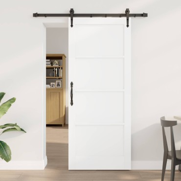 vidaXL Συρόμενη Πόρτα ORKDAL Λευκό 83 x 202 εκ. Μασίφ Ξύλο Πεύκου