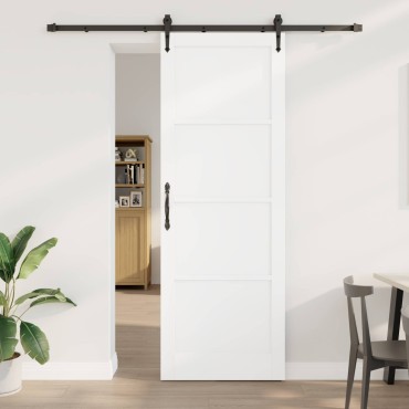 vidaXL Συρόμενη Πόρτα ORKDAL Λευκό 83 x 232 εκ. Μασίφ Ξύλο Πεύκου