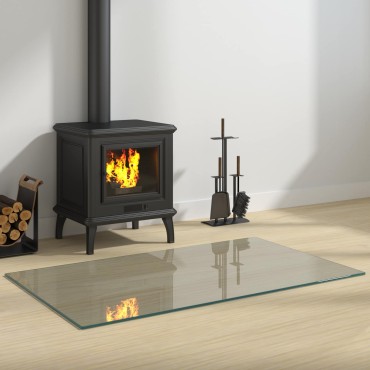 vidaXL Πλάκα Γυαλιού Τζακιού Διαφανές 100 x 60 cm Γυαλί