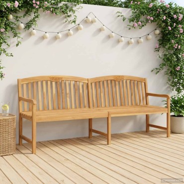 vidaXL Χειροποίητη Ροζ Παγκάκι 228x60x90cm Στερεό Ξύλο Τίκ Φυσικό 1 τεμ.