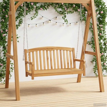 vidaXL Πάγκος Κούνια 114x61x61,5cm Στερεό Ξύλο Τίκ Φυσικό