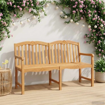 vidaXL Χειροποίητη Ροζ Παγκάκι 150x60,5x95cm Στερεό Ξύλο Τίκ 1 τεμ.