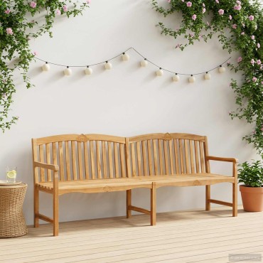 vidaXL Χειροποίητη Ροζ Παγκάκι 228x61x94,5cm Στερεό Ξύλο Τίκ 1 τεμ.