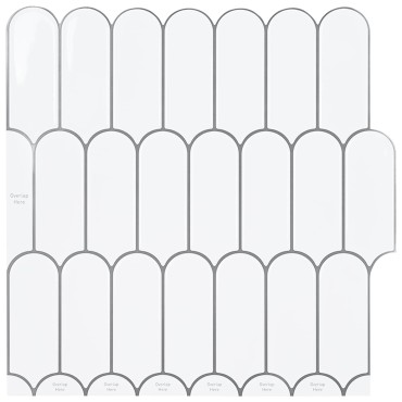 vidaXL Πλακάκι Φτερού 50 τεμ. Λευκό Γκρι 30 x 30 cm