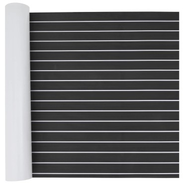 vidaXL Ματ Σκάφους Ριγέ Σκούρο Γκρι και Λευκό 240 x 90 εκ EVA
