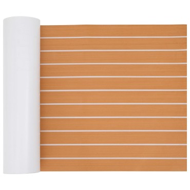 vidaXL Ματ Σκάφους Ριγέ Καφέ και Λευκό 240 x 60 cm EVA