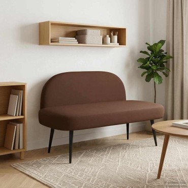 vidaXL Δερμάτινος Πάγκος με Πλάτη Καφέ 110x60x76cm Τεχνητό Δέρμα