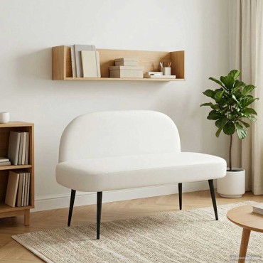 vidaXL Δερμάτινος Πάγκος με Πλάτη Λευκό 110x60x76cm Τεχνητό Δέρμα