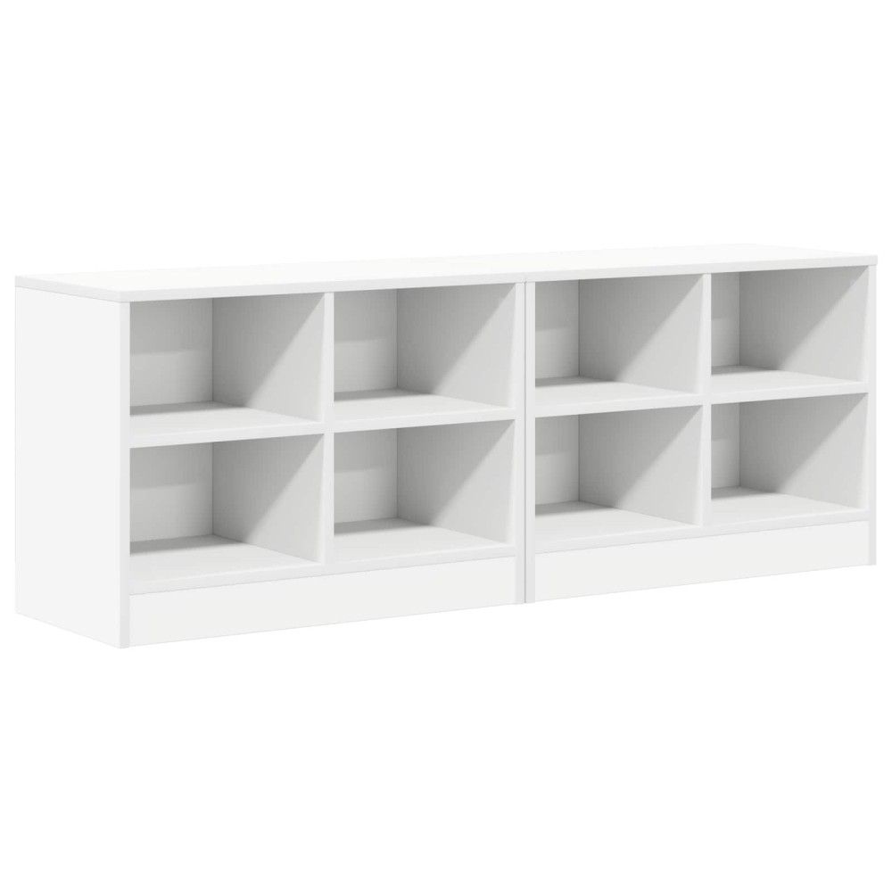 vidaXL Ντουλάπι κρεβατιού με ράφι 2 τεμ. Λευκό 66x33x48cm