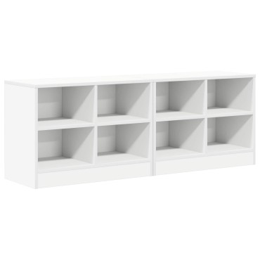 vidaXL Ντουλάπι κρεβατιού με ράφι 2 τεμ. Λευκό 66x33x48cm