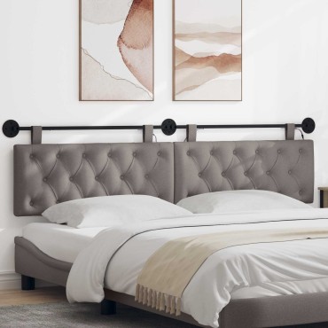 vidaXL Κεφαλάρι κρεβατιού κρεμαστό Taupe Ύφασμα 210x55x7cm 1 τεμ.