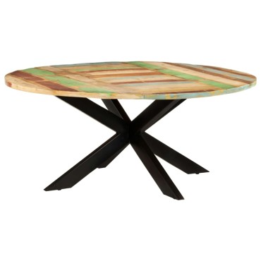vidaXL Τραπεζαρία Στρογγυλή 175x75cm από Μασίφ Ανακυκλωμένο Ξύλο 1 τεμ.