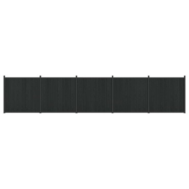 vidaXL Πάνελ Φράχτη 5 τμχ. 880x186,5cm WPC και Αλουμίνιο Μαύρο