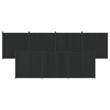 vidaXL Πάνελ Φράχτη 7 τμχ. 1230x186,5cm WPC και Αλουμίνιο Μαύρο