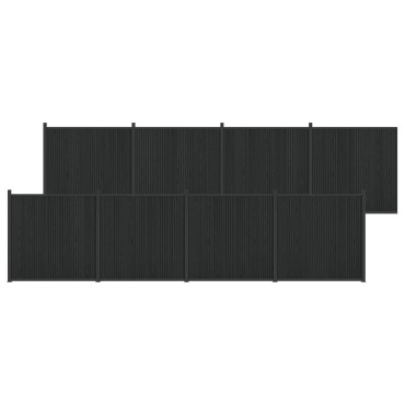 vidaXL Πάνελ Φράχτη 8 τμχ. 1405x186,5cm WPC και Αλουμίνιο Μαύρο