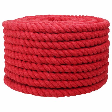 vidaXL Κωτόσχοινo 16 mm 25 m Κόκκινο 100% Βαμβάκι