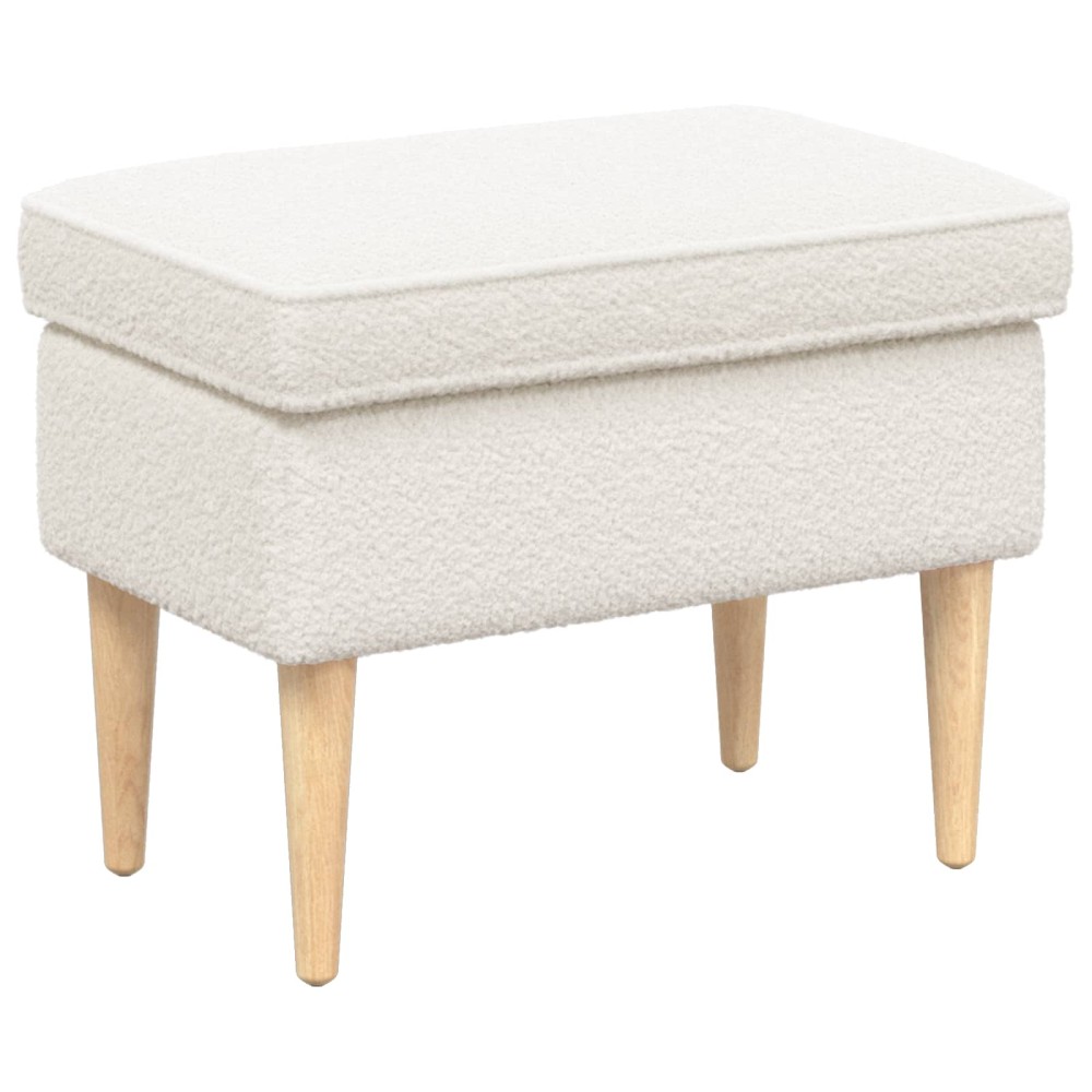 vidaXL Πολυθρόνα Ποδιών Κρεμ 55x35x41cm Μπουκλέ