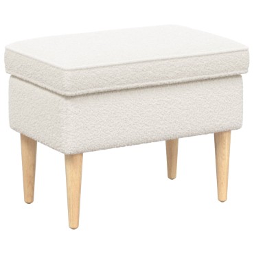 vidaXL Πολυθρόνα Ποδιών Κρεμ 55x35x41cm Μπουκλέ