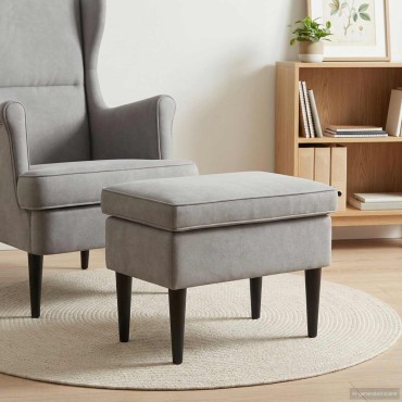 vidaXL Πολυθρόνα Ποδιών Ανοιχτό γκρι 55x35x41cm Βελούδο