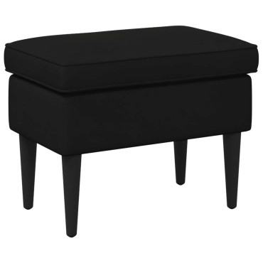 vidaXL Πολυθρόνα Ποδιών Μαύρο 55x35x41cm Βελούδο