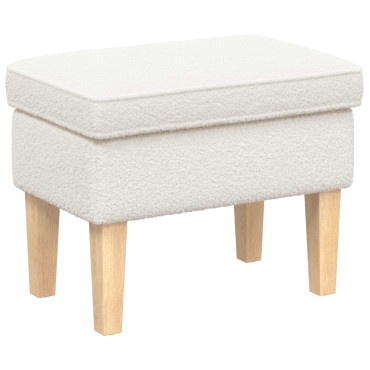 vidaXL Πολυθρόνα Ποδιών Κρεμ 55x35x41cm Μπουκλέ