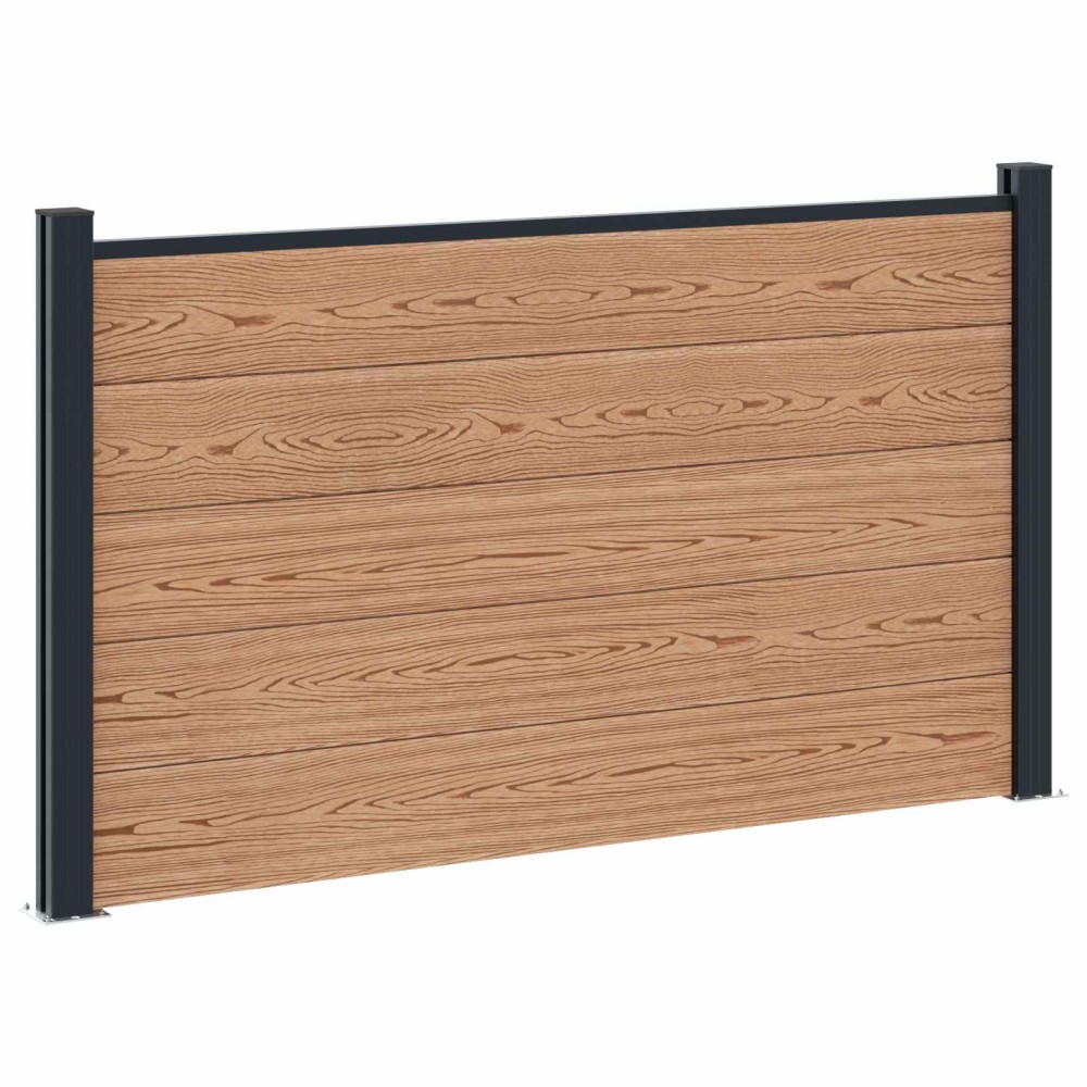 vidaXL Σετ Φράχτη 180x105cm WPC και Αλουμίνιο Καφέ