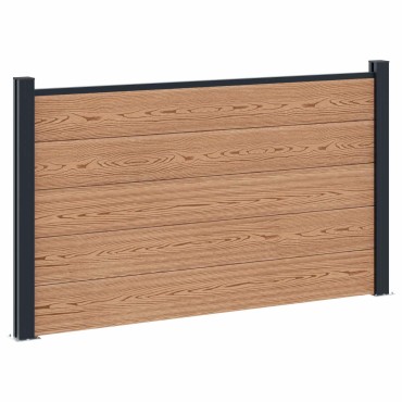 vidaXL Σετ Φράχτη 180x105cm WPC και Αλουμίνιο Καφέ