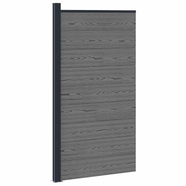 vidaXL Πάνελ Φράχτη WPC και Αλουμίνιο Γκρι 95x186cm