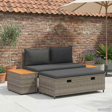 vidaXL Σειρά Καναπέ Εξωτερικού 4 -Seater 4 τεμ. 55x30x39 εκ