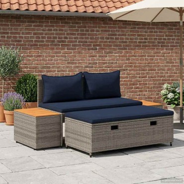 vidaXL Σειρά Καναπέ Εξωτερικού 4 -Seater 4 τεμ. 55x30x39 εκ