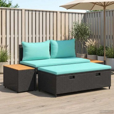 vidaXL Σειρά Καναπέ Εξωτερικού 4 -Seater 4 τεμ. 55x30x39 εκ