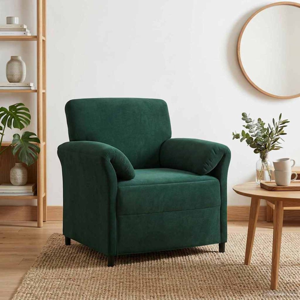 vidaXL Καναπές 1-θέσιος Σκούρο Πράσινο 88x83x95cm Βελούδο