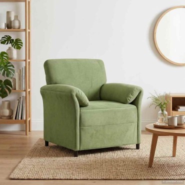 vidaXL Καναπές 1-θέσιος Ανοιχτό Πράσινο 88x83x95cm Βελούδο